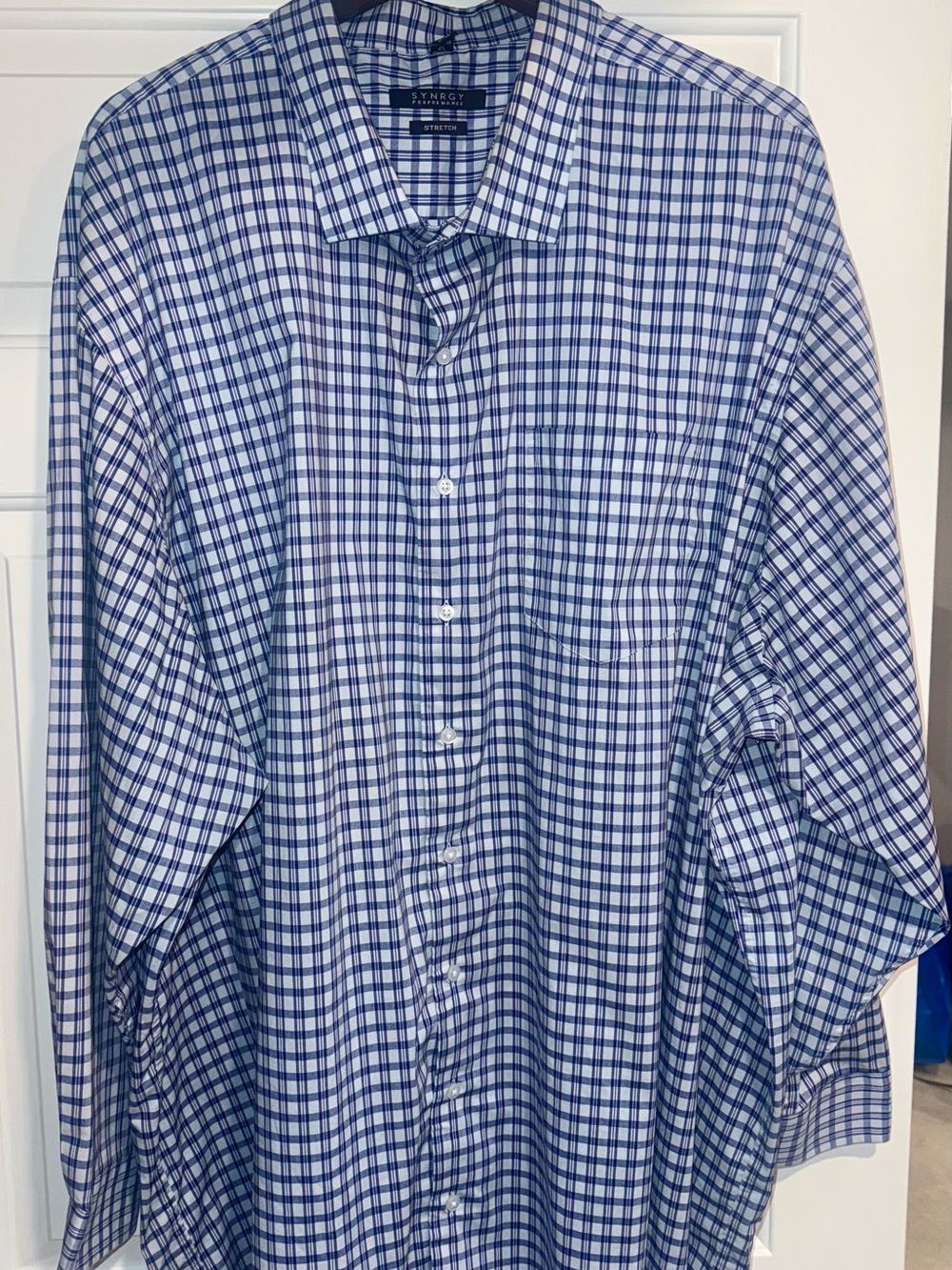 Men's Blue Checked Dress Shirt